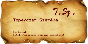 Toperczer Szeréna névjegykártya